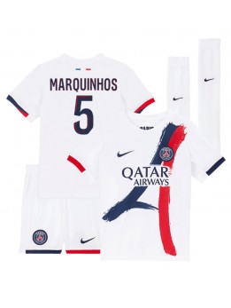 Paris Saint-Germain Marquinhos #5 Replika Borta Kläder Barn 2024-25 Kortärmad (+ byxor)